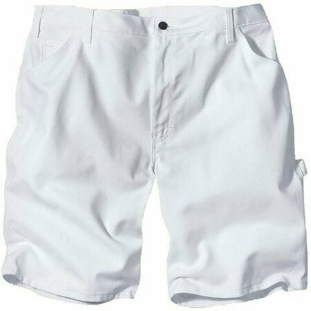 DICKIES Dickies 40 in. Mens White Twill Painters Short 13 in. Inseam WR833WH